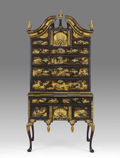 High chest of drawers from Boston, Massachusetts, 1730-60 by American School